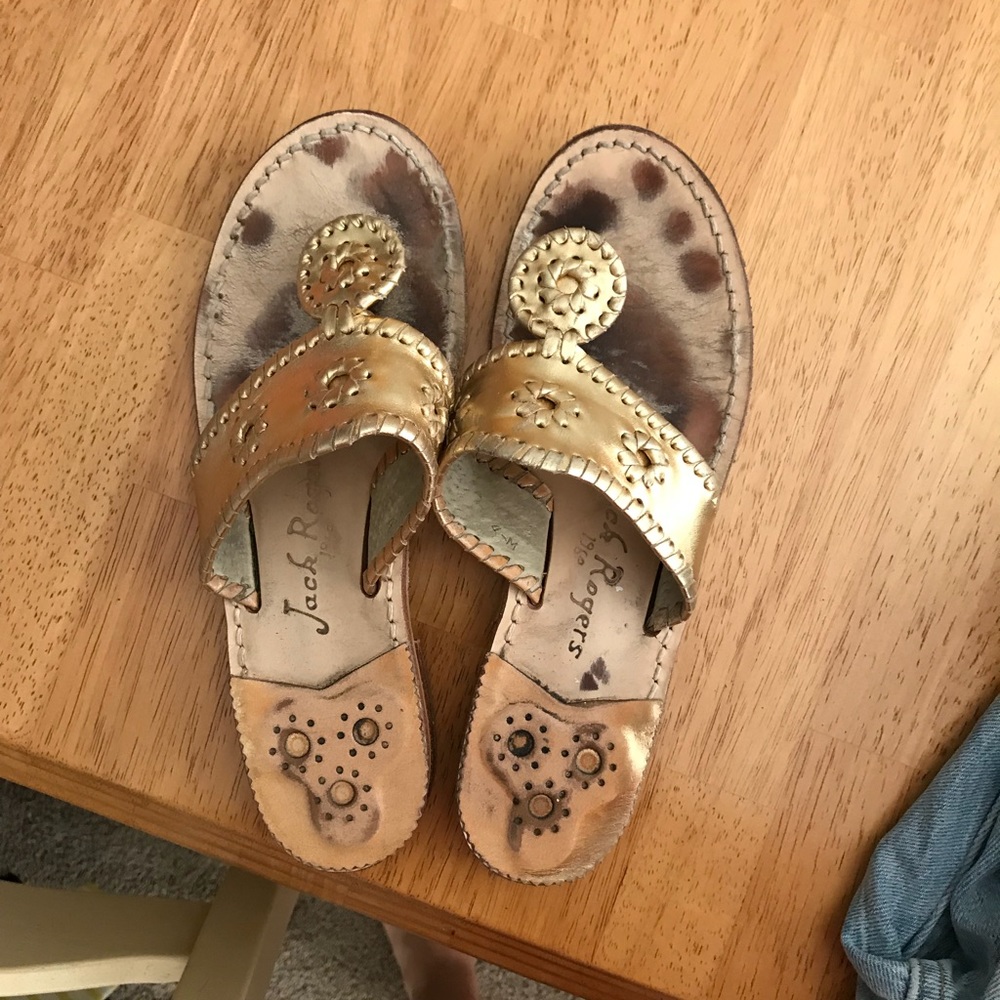 Jack Rogers gold sandals